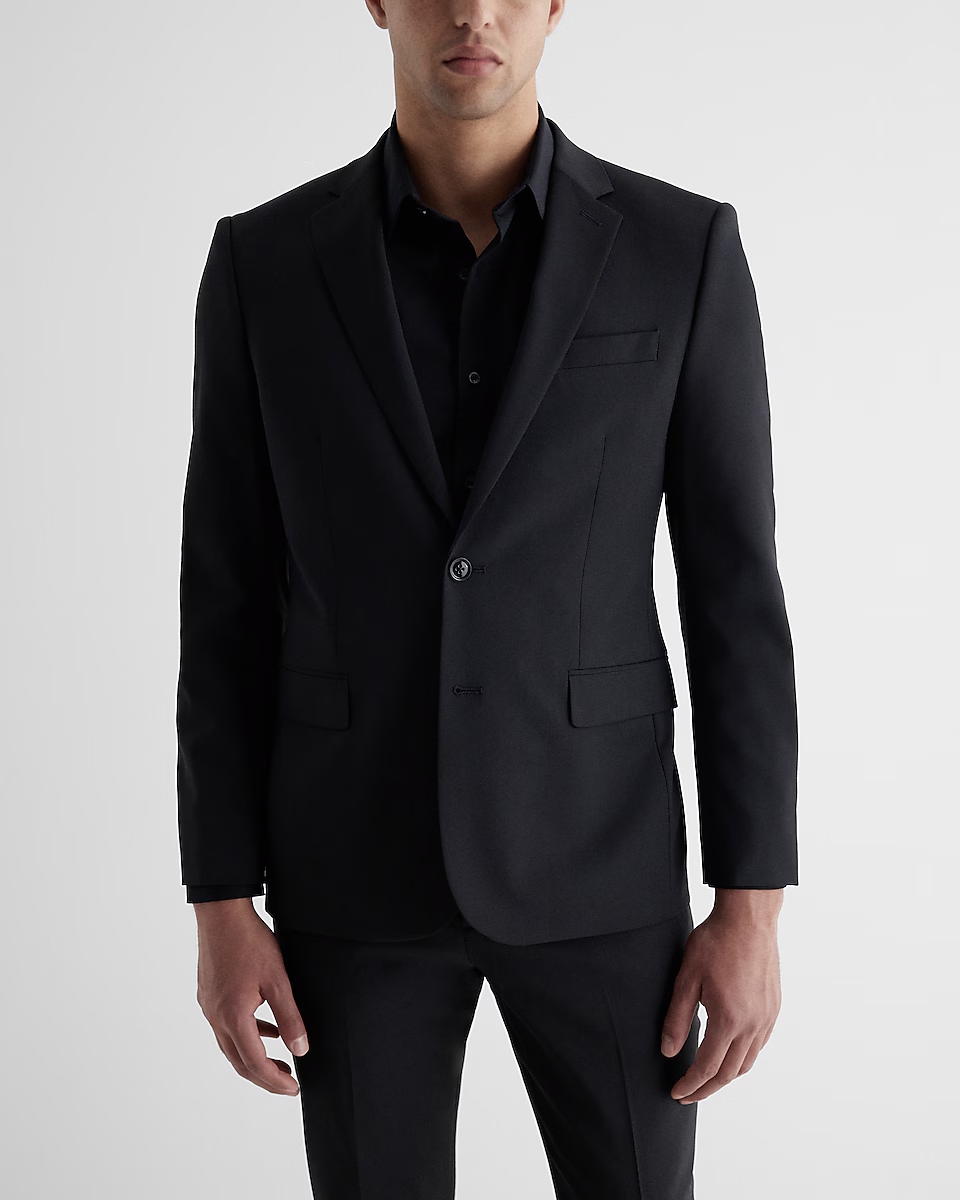 Extra Slim Black Modern Luxury Tech Suit