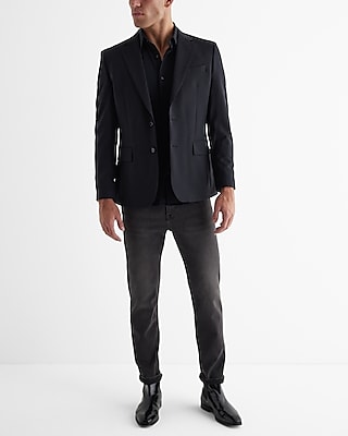 Extra Slim Black Modern Luxury Tech Suit