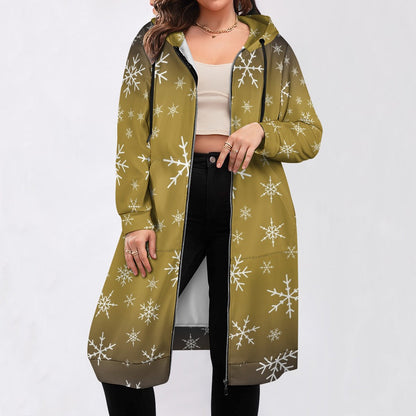 Women's Warm Snow long Hoodie - Lime