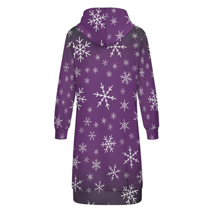 Christams snow long Hoodie Jakcet - Purple