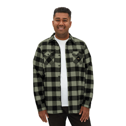 Olive Plaid Men Luxury Flannel Shirt