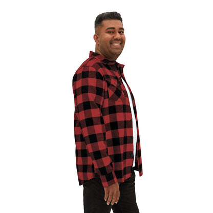 Red Plaid Men Luxury Flannel Shirt