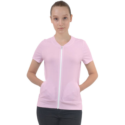 Small Short Sleeve Zip Up Jacket - Pink