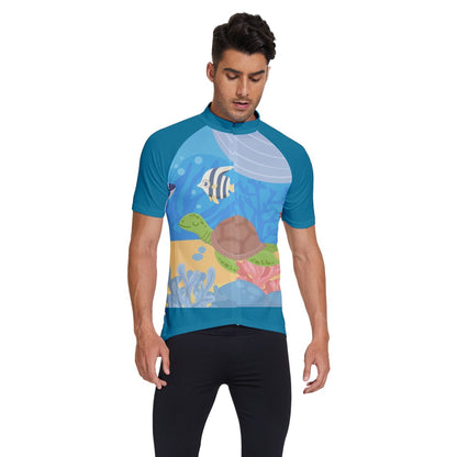 Short Sleeve Cycling Jersey - Sea Blue