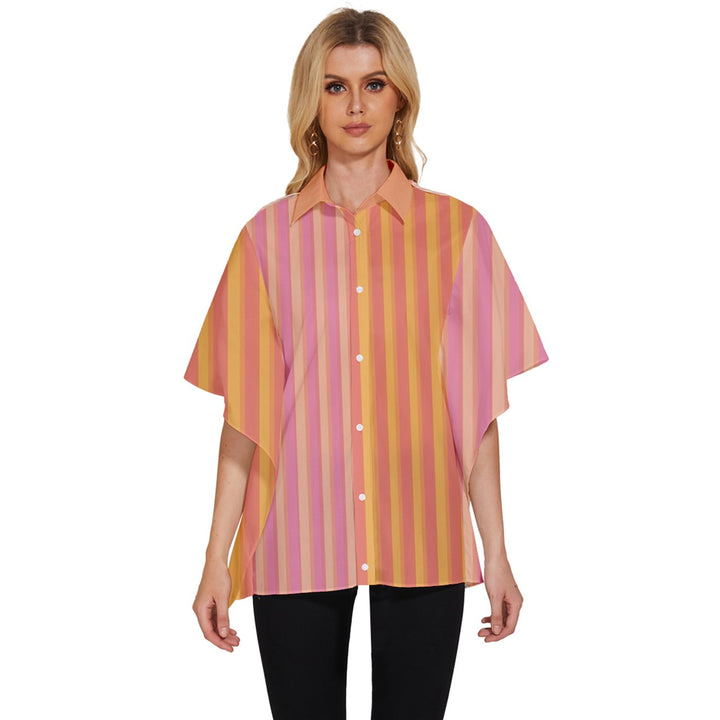 Plaid Women's Batwing Button Up Shirt