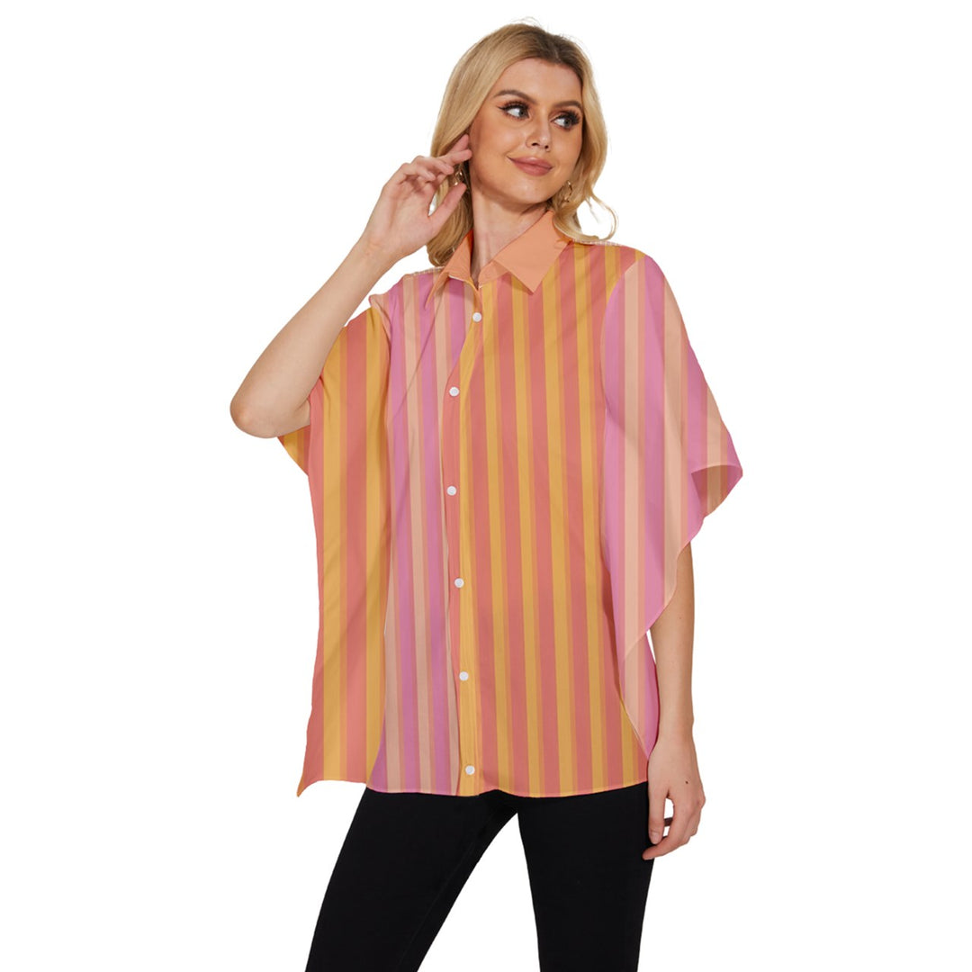 Plaid Women's Batwing Button Up Shirt