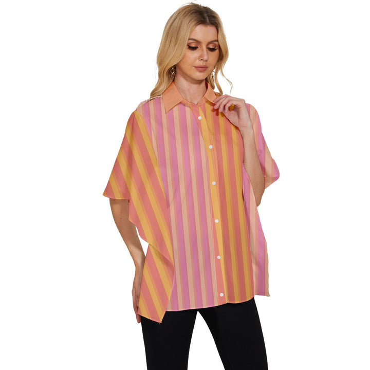 Plaid Women's Batwing Button Up Shirt