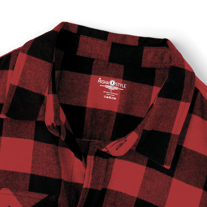 Red Plaid Men Luxury Flannel Shirt