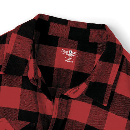 Red Plaid Women Luxury Flannel Shirt