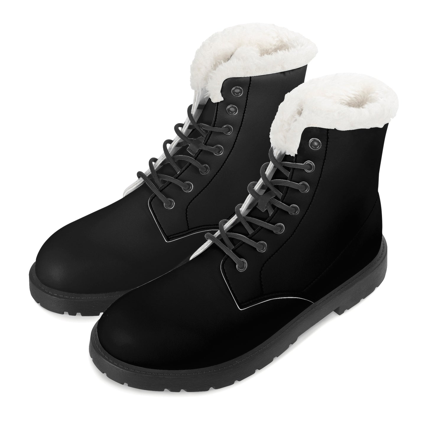 Mens Faux Fur Leather Boots