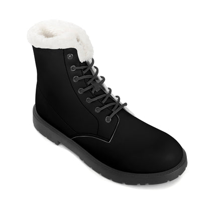 Mens Faux Fur Leather Boots