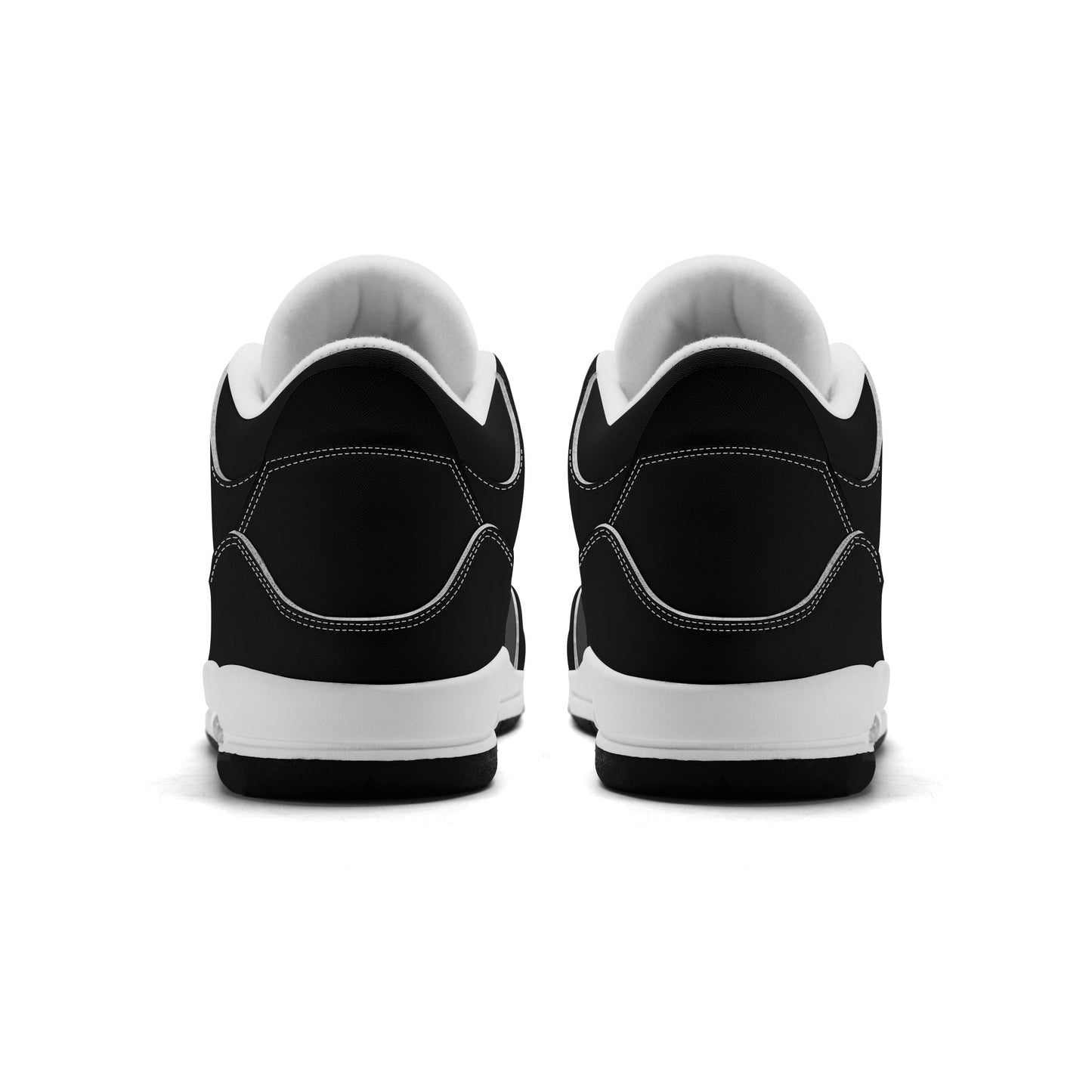 Women Leather Basketball Sneakers - Royal Black