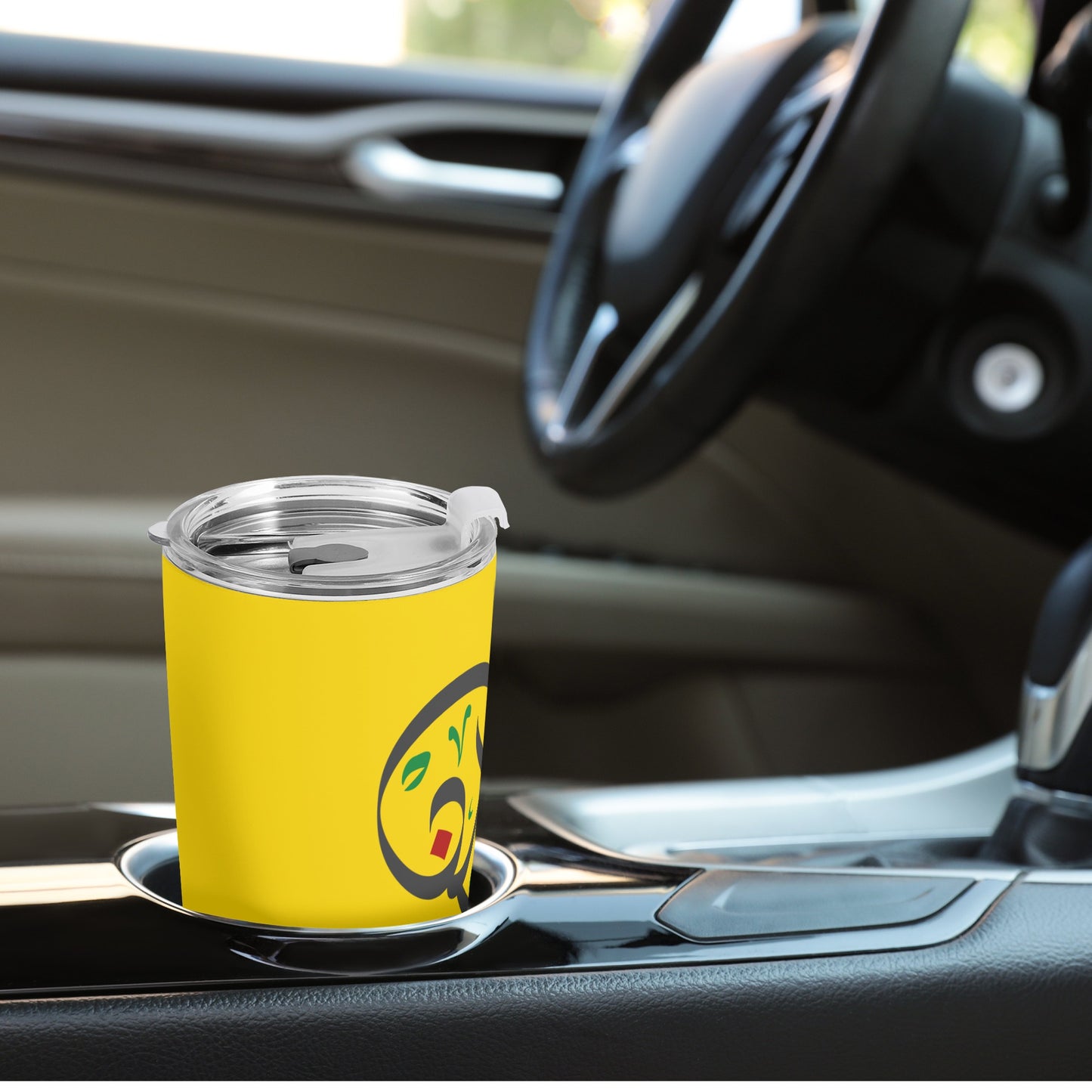 Heart Love Yellow Car Cup