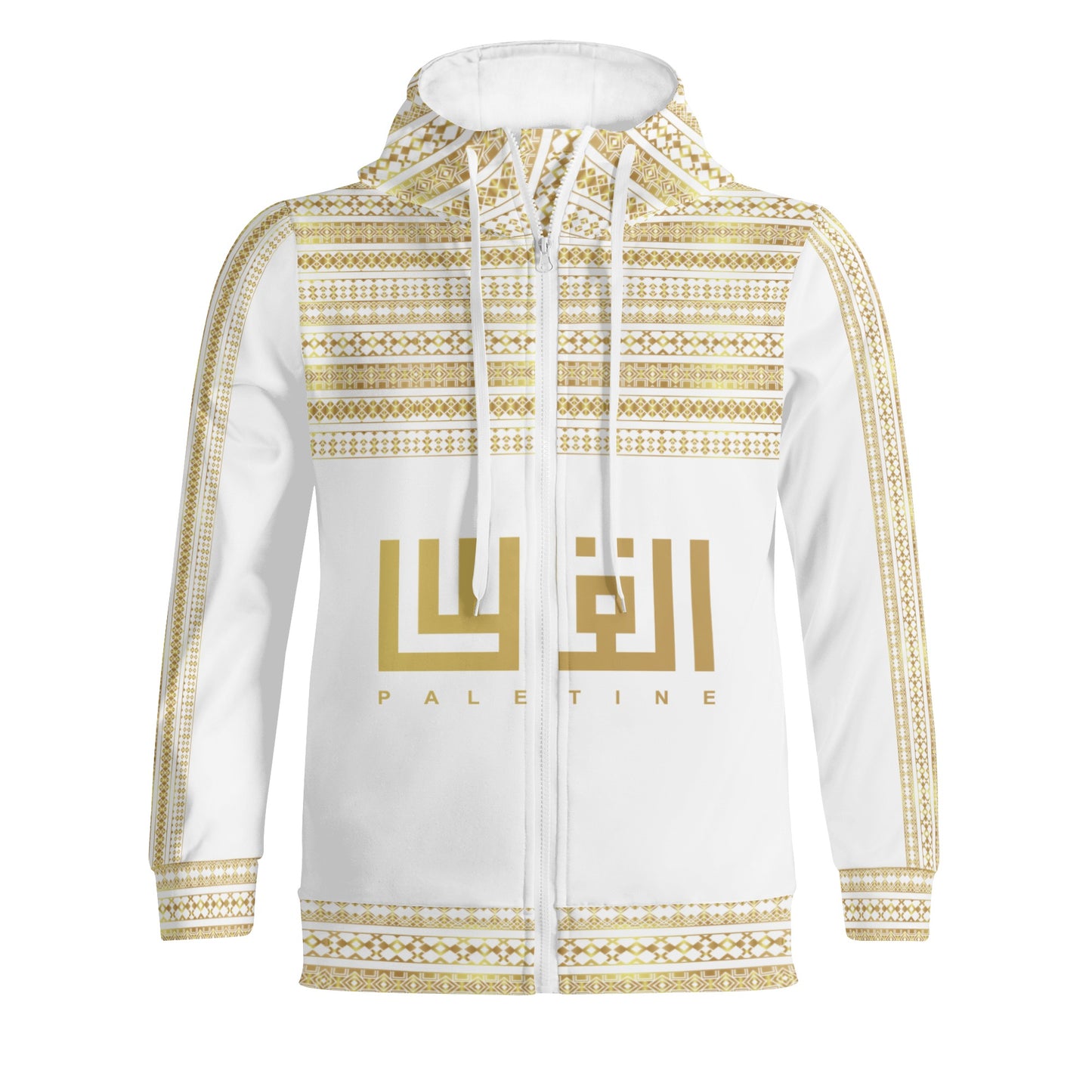 Decoration Full Zip White Hoodie