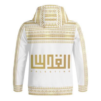 Decoration Full Zip White Hoodie