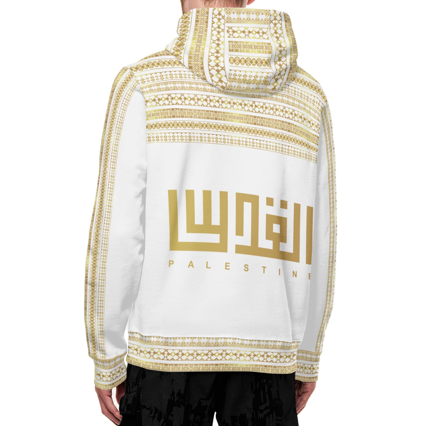 Decoration Full Zip White Hoodie