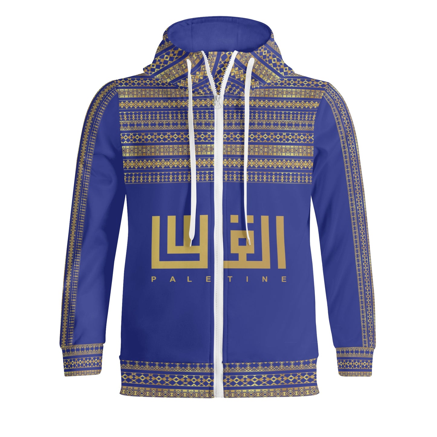 Decoration Full Zip Dark Blue Hoodie