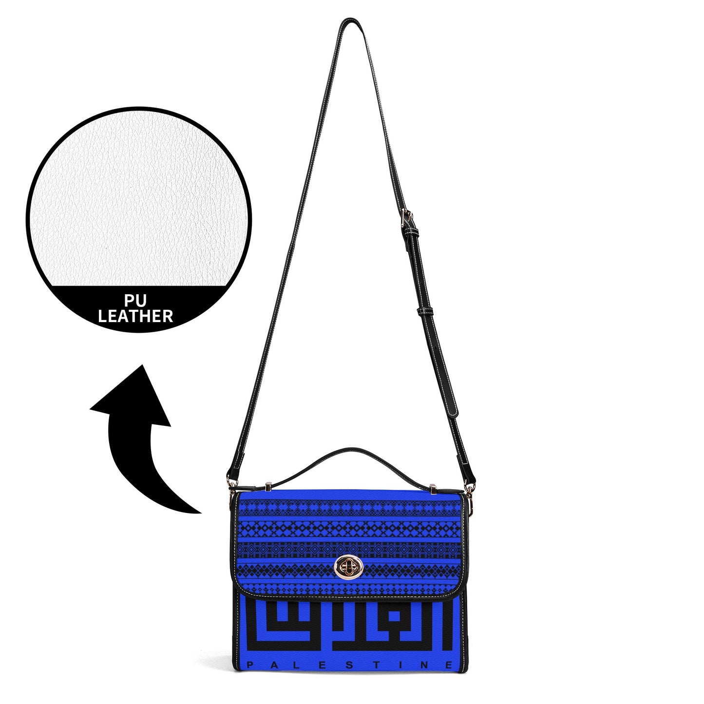 PU Leathe Elegant Blue Velvet Shoulder Bag