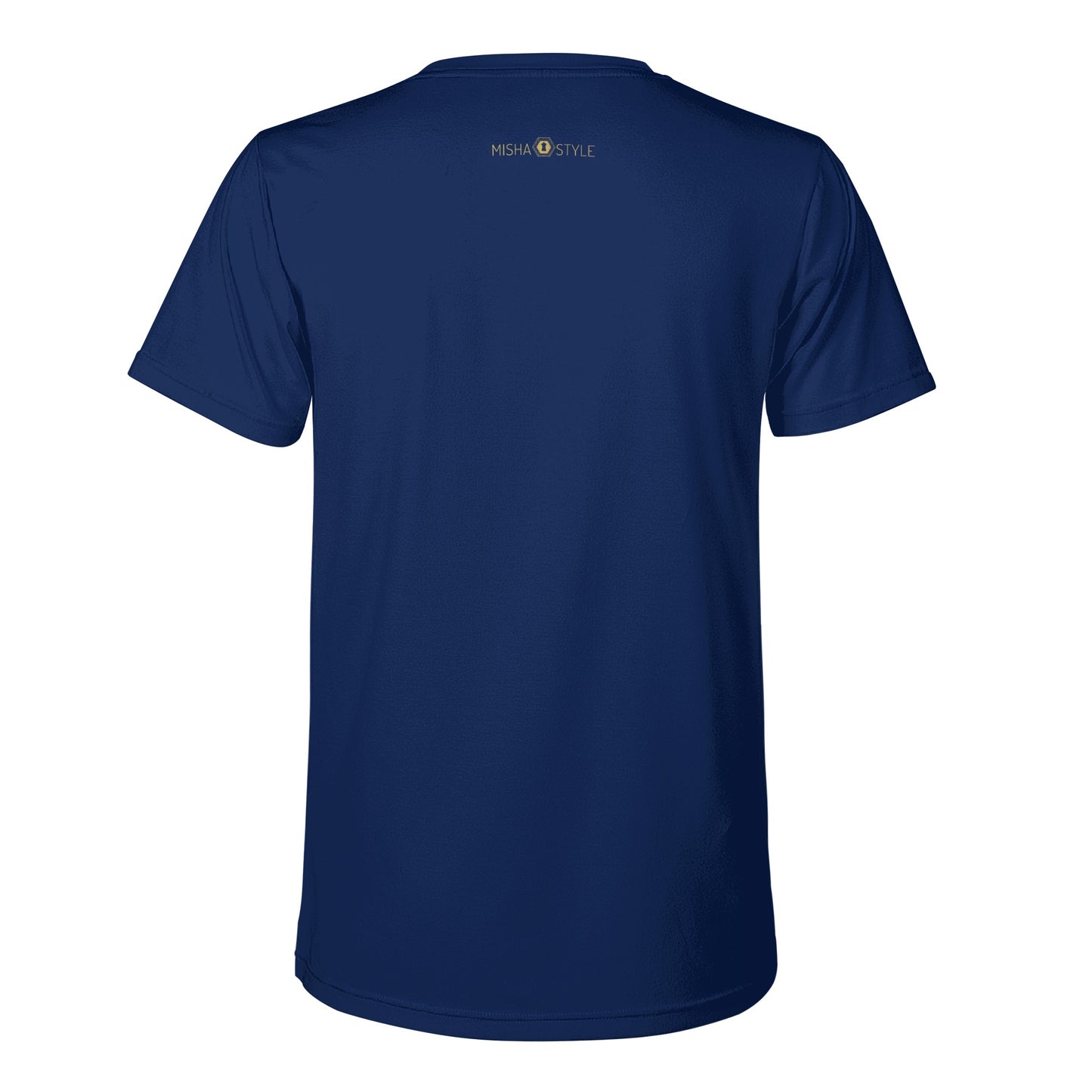 Men Dark Blue Word Staple T-Shirt