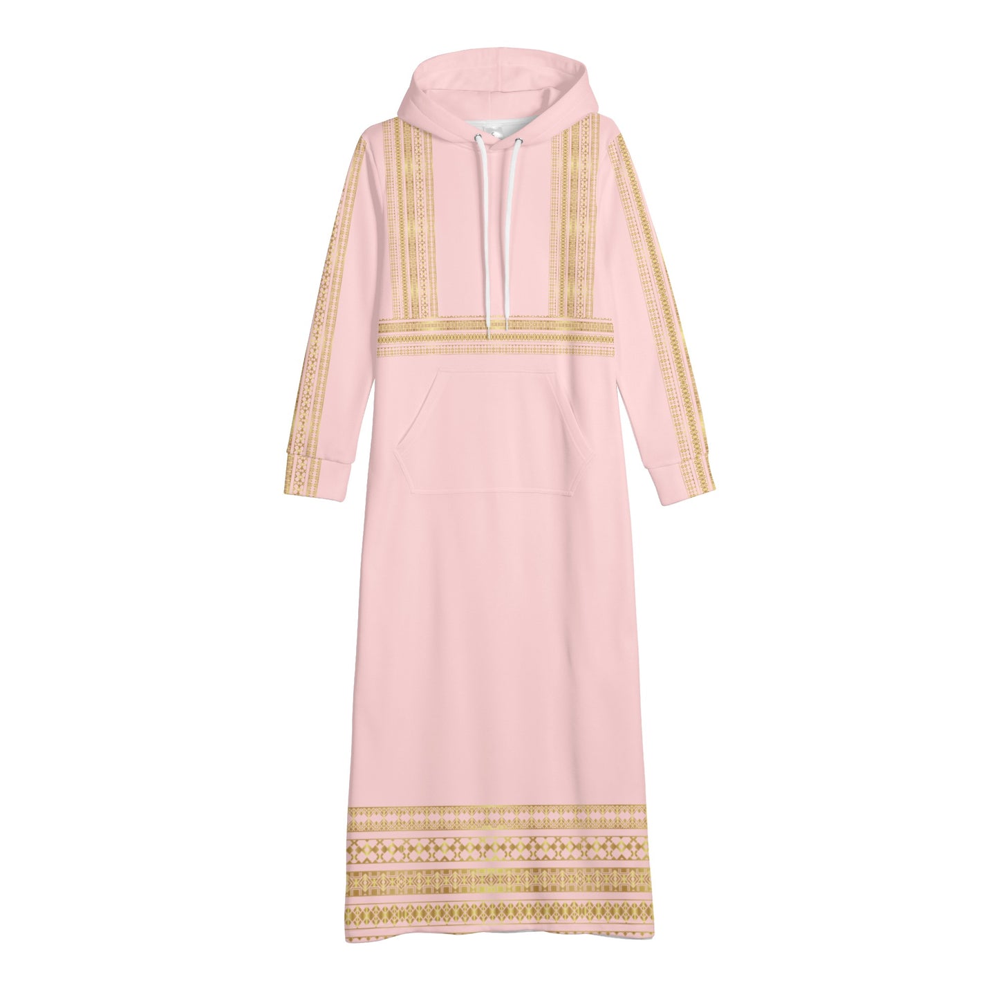 Light Royal Pink Casual Long Hoodie Dress