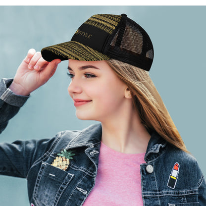 Kids Solo Pattern Mesh Trucker Black Hats