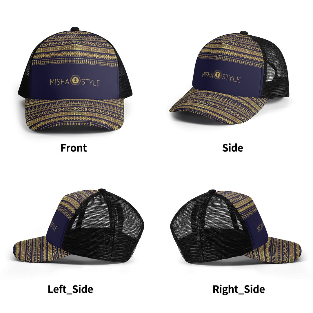 Kids Solo Palestine Pattern Mesh Trucker Hats - Dark Blue