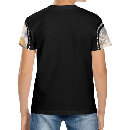 Kids Youth Short Sleeve Black T-Shirt With Gift