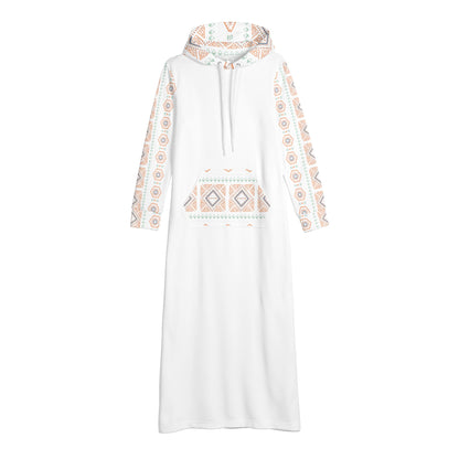 White Light Casual Long Hoodie Dress