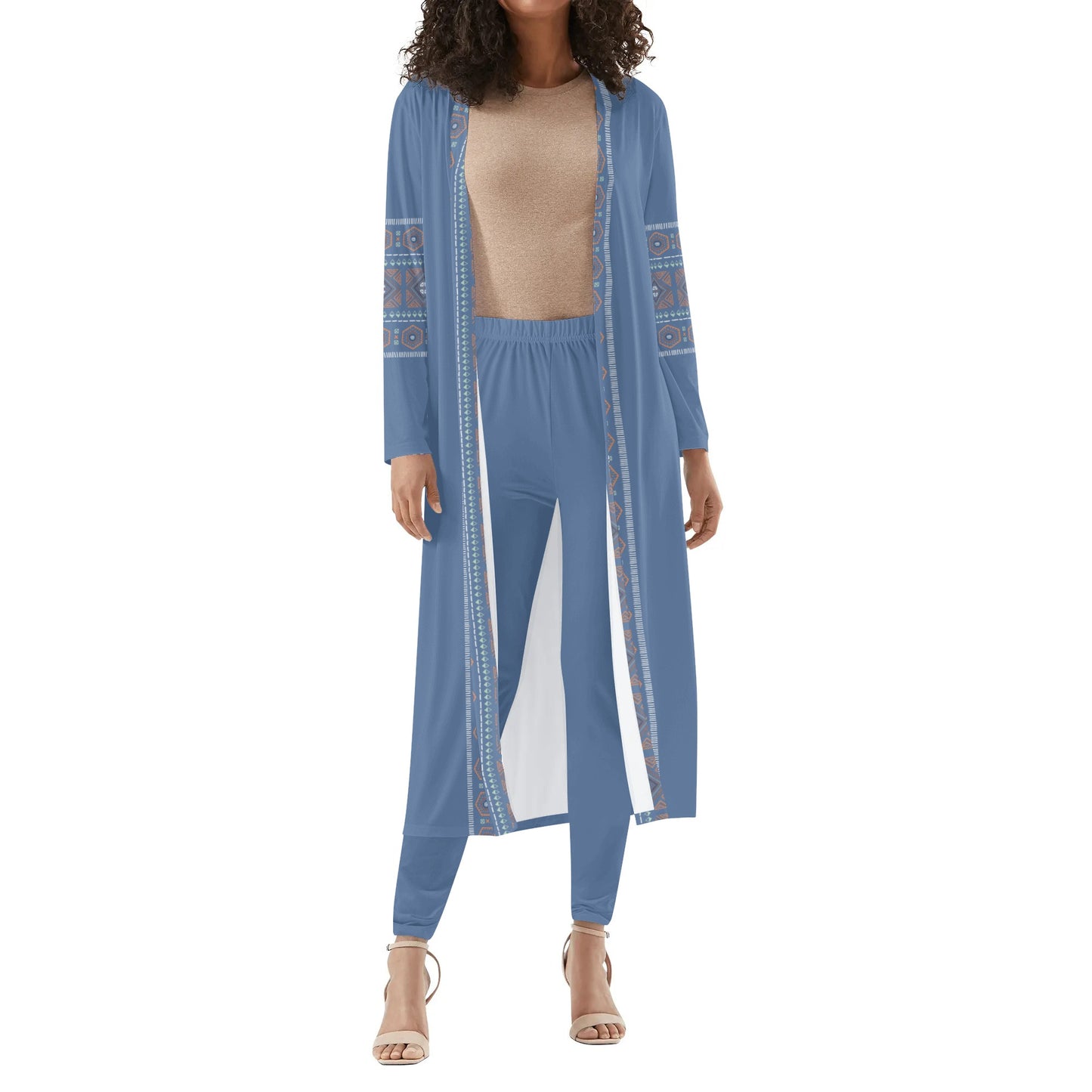 Womens Long Sleeve Cardigan and Leggings Sets - UCLA Blue