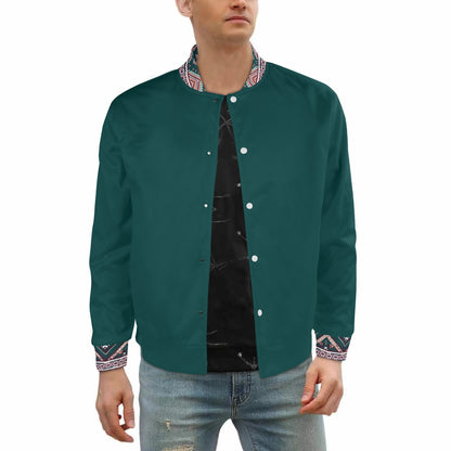 Classy Deep Teal Varsity Bomber Baseball Jacket