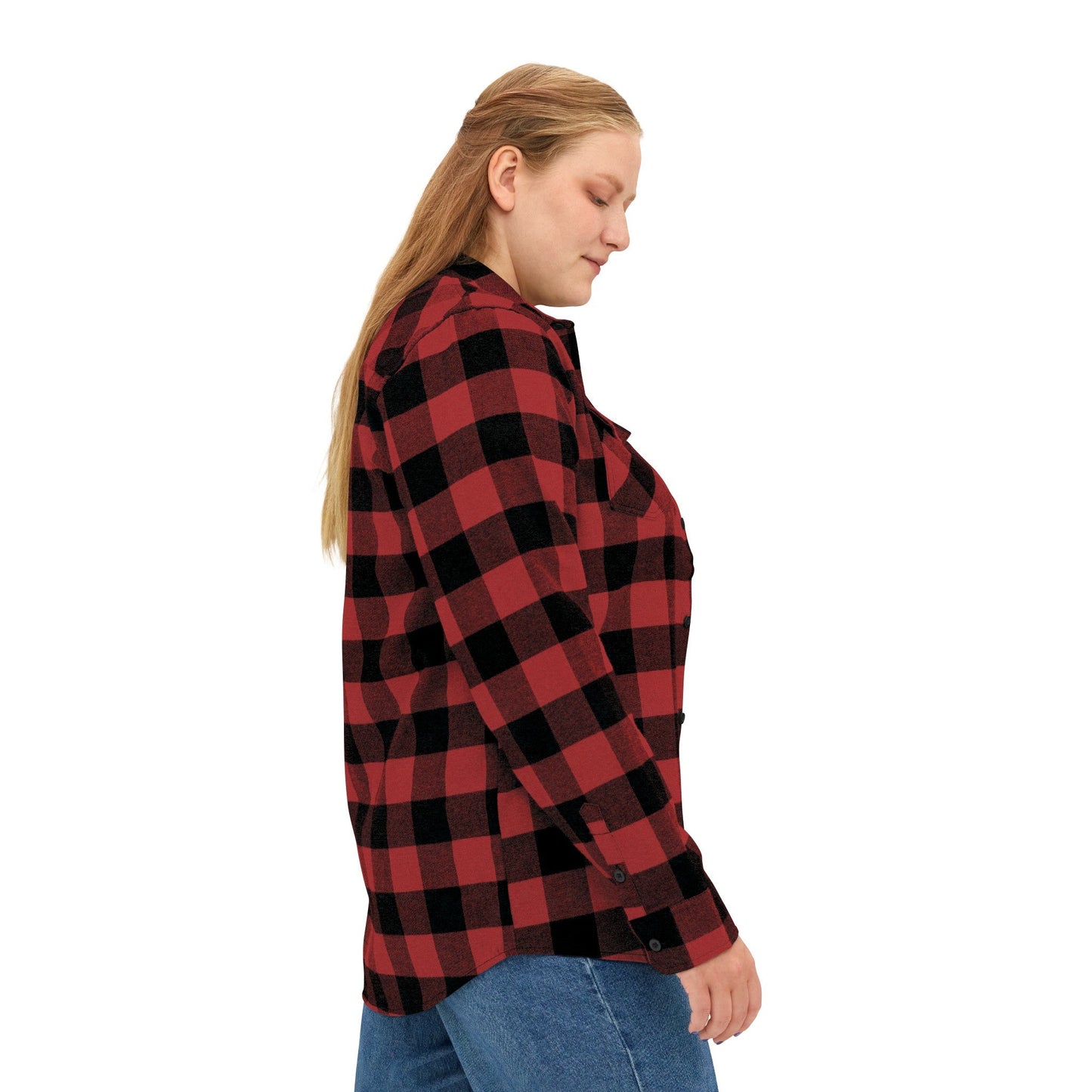 Red Plaid Women Luxury Flannel Shirt