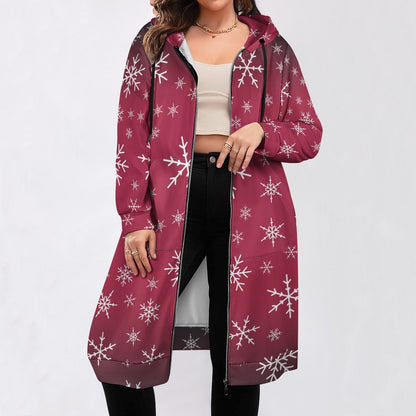 Women's Warm Snow long Hoodie - Rose