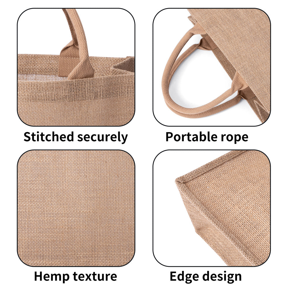 Sticker Reusable Jute Burlap Tote Bags