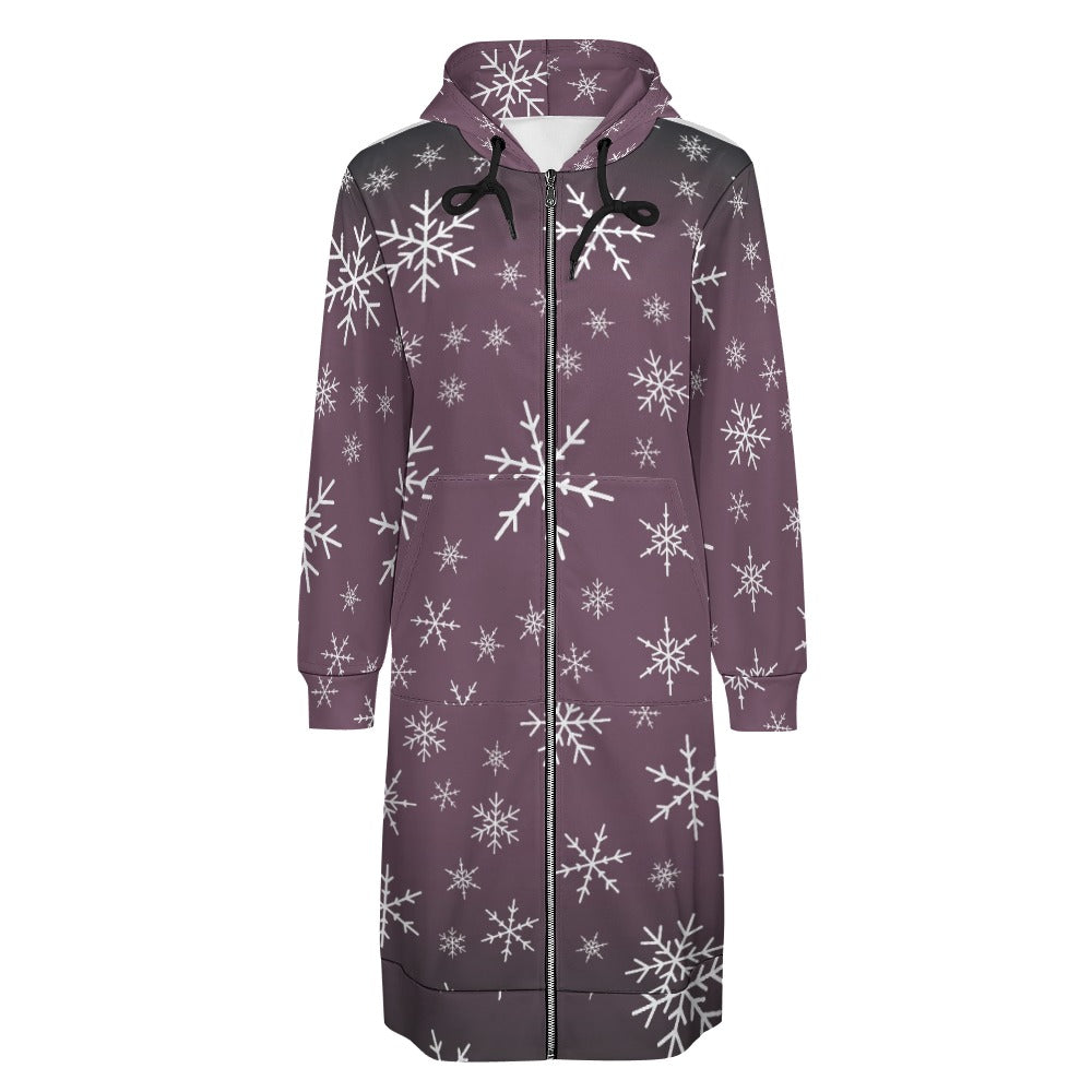 Women's Warm Snow long Hoodie - French Lilac