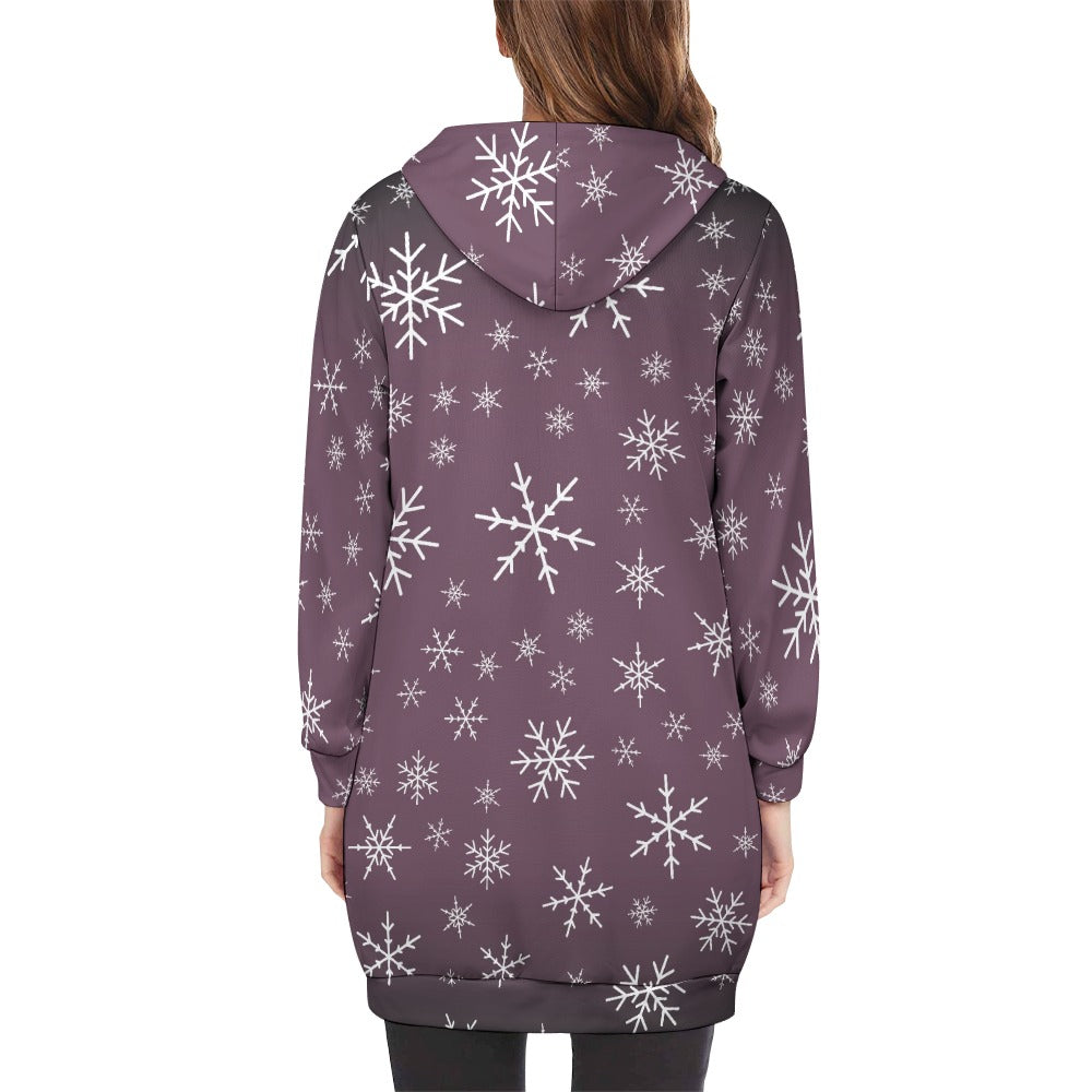 Women's Warm Snow long Hoodie - French Lilac