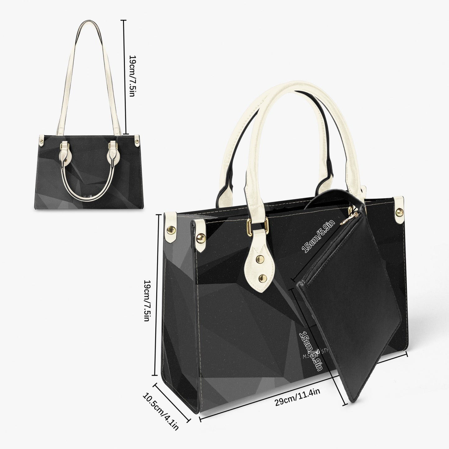 Long Strap and Inner Tote Bag - Black Hand