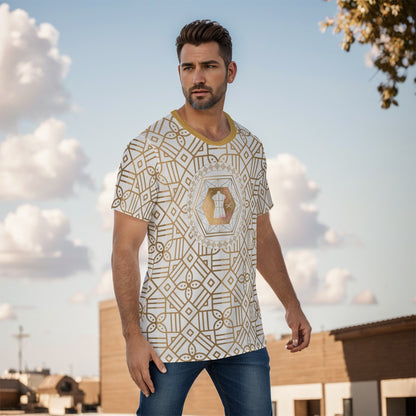 Decoration Misha Men's O-Neck T-Shirt - Gold White