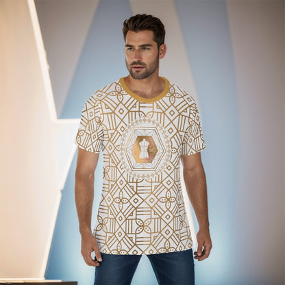 Decoration Misha Men's O-Neck T-Shirt - Gold White