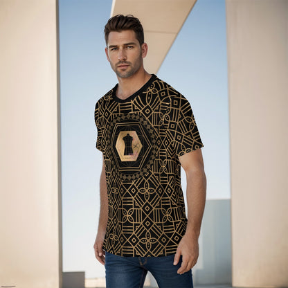 Decoration Misha Men's O-Neck T-Shirt - Gold Black