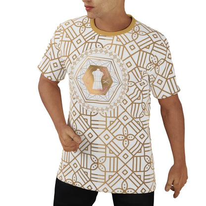 Decoration Misha Men's O-Neck T-Shirt - Gold White