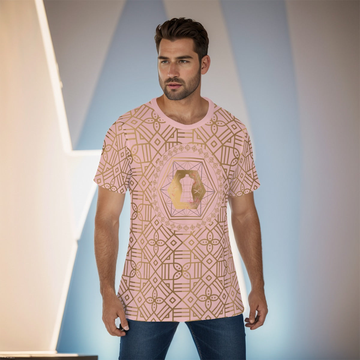 Decoration Rose Gold O-Neck T-Shirt