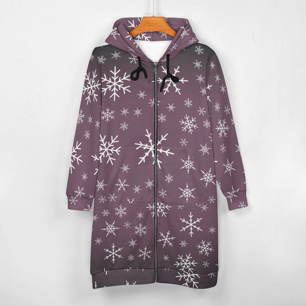 Women's Warm Snow long Hoodie - French Lilac