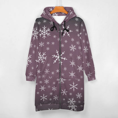 Women's Warm Snow long Hoodie - French Lilac