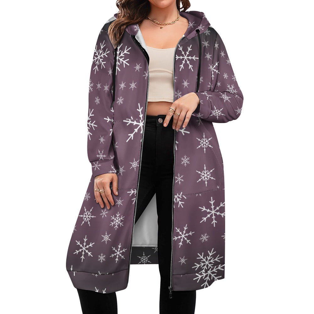 Women's Warm Snow long Hoodie - French Lilac