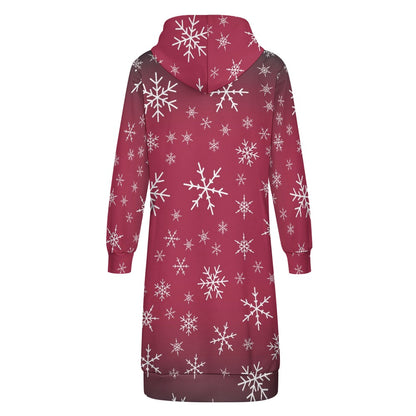 Women's Warm Snow long Hoodie - Rose