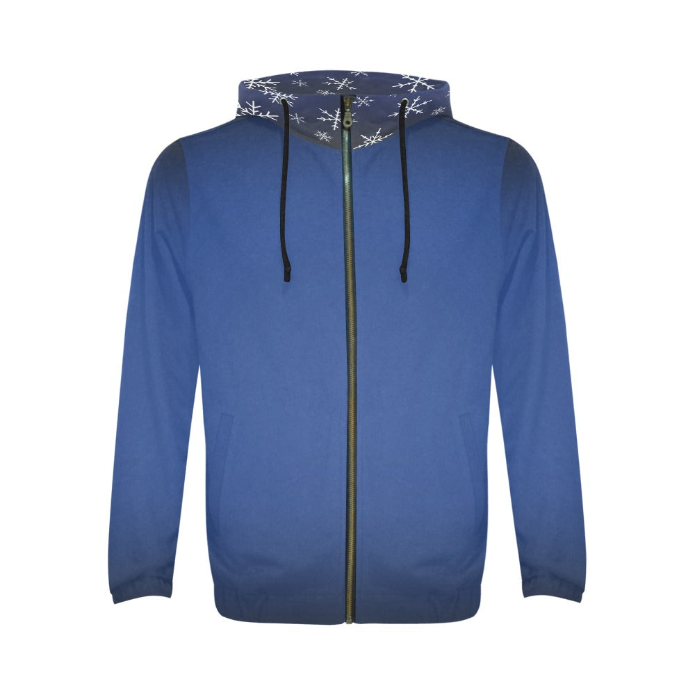 Classic Zip Azure Blue Hoodie