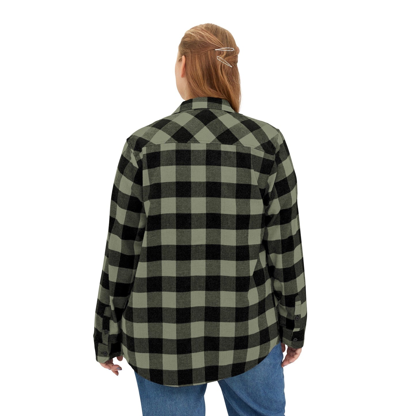 Olive Plaid Women Luxury Flannel Shirt