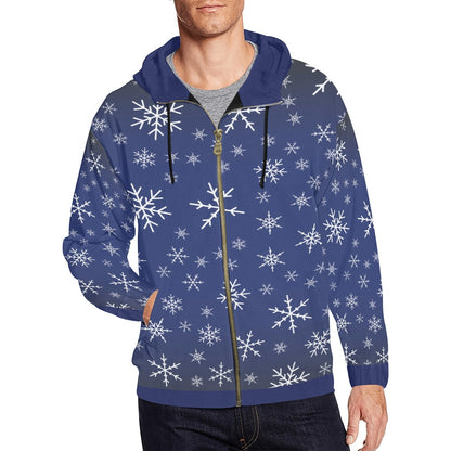 Snowy Full Zip Navy Hoodie