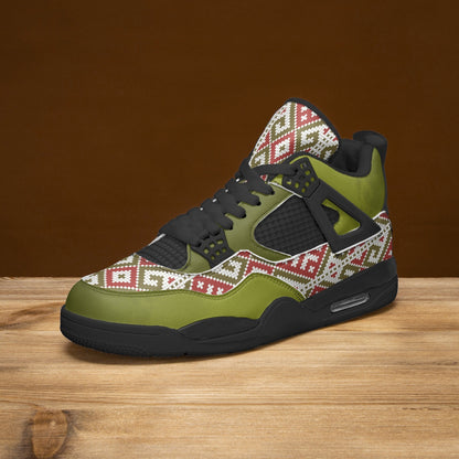 Palestine Embroidery Basketball Sneakers -Olive