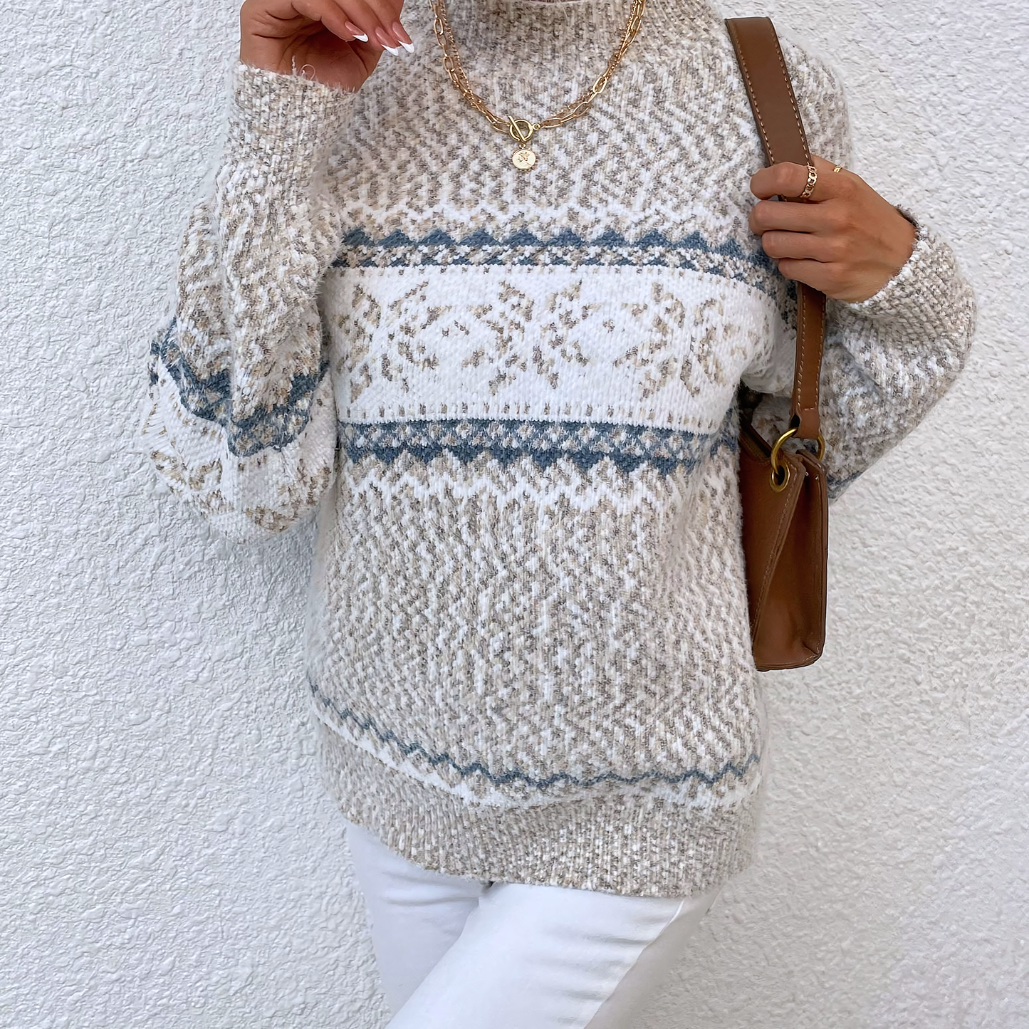 2 PCS Christmas Crewneck Knitted Sweater